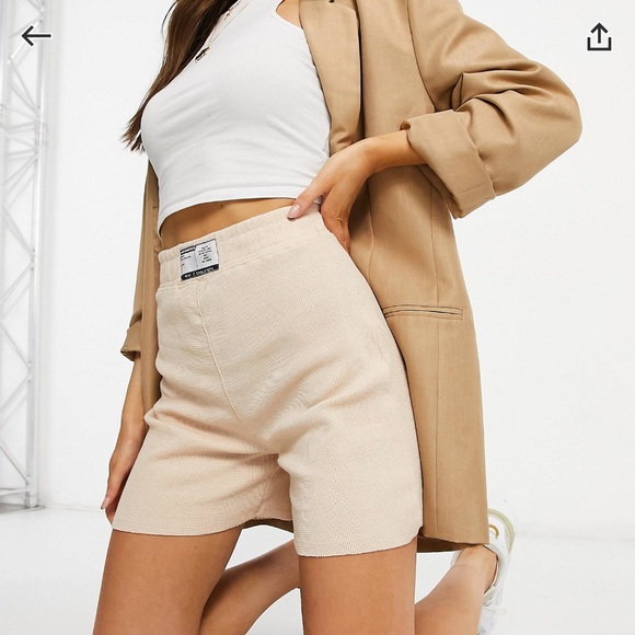 ASOS Public Desire waffle boxer shorts in beige - Picture 2 of 8